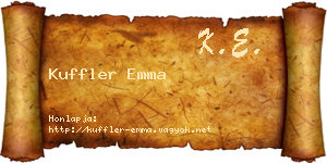 Kuffler Emma névjegykártya